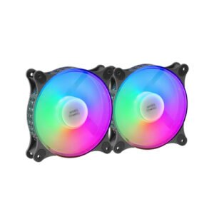 MARS GAMING MFDUO 12CM 2XFANRGB Ult-silent Black