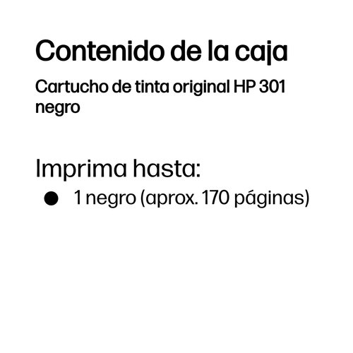 Tinta HP CH561EE Nº 301 Negro 190 PAG. - Imagen 4