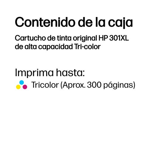Tinta HP CH564EE Nº 301XL COLOR 330 PAG. - Imagen 4