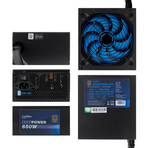 Fuente Alimentación 650W Coolbox DeepPower PFC Activo 80+Bronce 4SATA 14cm ATX - Imagen 3