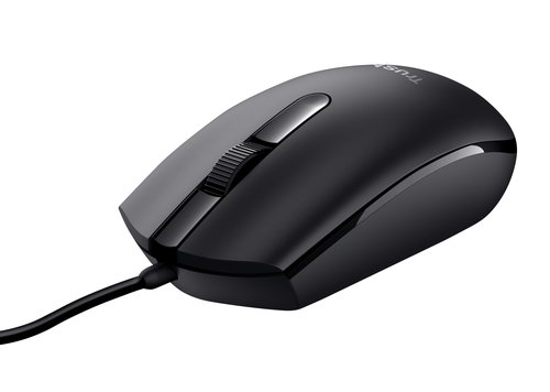 MOUSE TRUST BASI USB 3 BOTONES Y RUEDA DE DESPLAZAMIENTO 1200DPI 24271