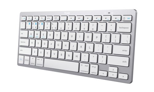 Teclado Compacto Inalámbrico por Bluetooth Trust 24654/ Plata
