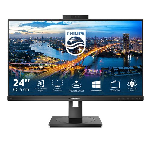 Profesional Philips 242B1H 23.8"/ Full HD/ Webcam/ Multimedia/ Negro