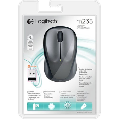 Ratón Inalámbrico Logitech M235/ Hasta 1000 DPI/ Gris - Imagen 4