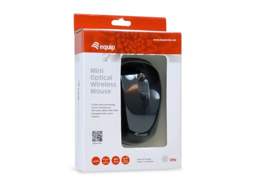 MOUSE EQUIP WIRELESS MINI LIFE OPTICO 4 BOTONES SCROLL NEGRO 1600DPI - Imagen 3