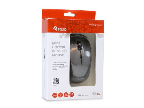 MOUSE EQUIP WIRELESS MINI LIFE OPTICO 4 BOTONES SCROLL GRIS 1600DPI - Imagen 3