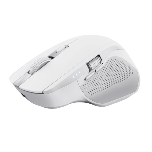 MOUSE TRUST WIRELESS Y BLUETOOTH OZAA+ 24935 BLANCO MULTIDESPOSITIVO RECARGABLE- SENSOR OPTICO - 6 BOTONES - 800/1600/3200DPI - RECEPTOR USB-A/USB-C - Imagen 3