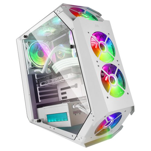 MARSGAMING MC51 PREMIUM ATX CASE, 5X 12CM ARGB, RE Blanca - Imagen 2