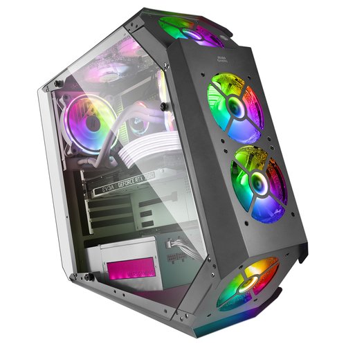 MARSGAMING MC51 PREMIUM ATX CASE, 5X 12CM ARGB, RE Negra - Imagen 2