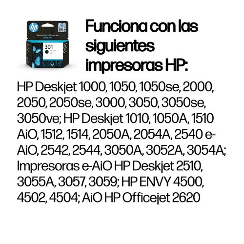 Tinta HP CH561EE Nº 301 Negro 190 PAG. - Imagen 3