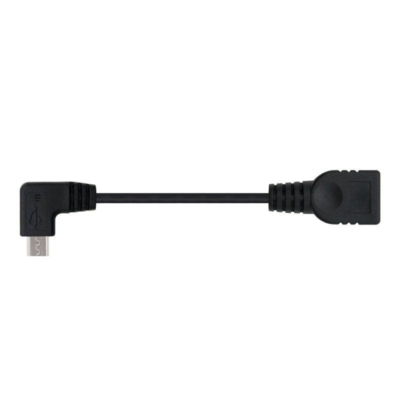 Cable USB Nano Cable USB 2.0 A/H - Micro USB 2.0 B/M Acodado 15CM Negro OTG - Imagen 3