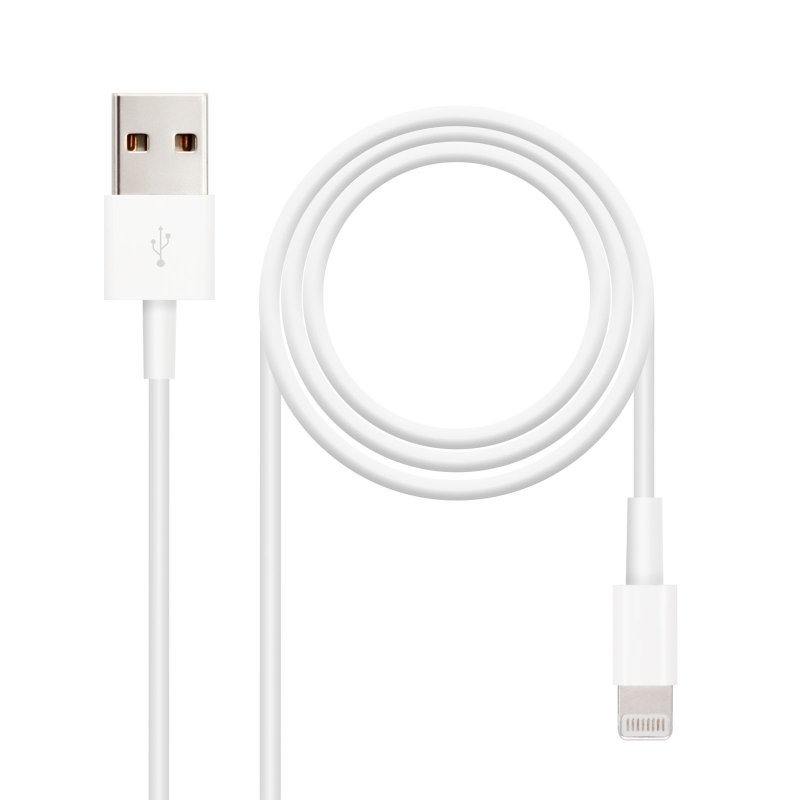 Cable USB Nano Cable USB 2.0 A/M - LIGHTNING IPHONE 2.0M Blanco