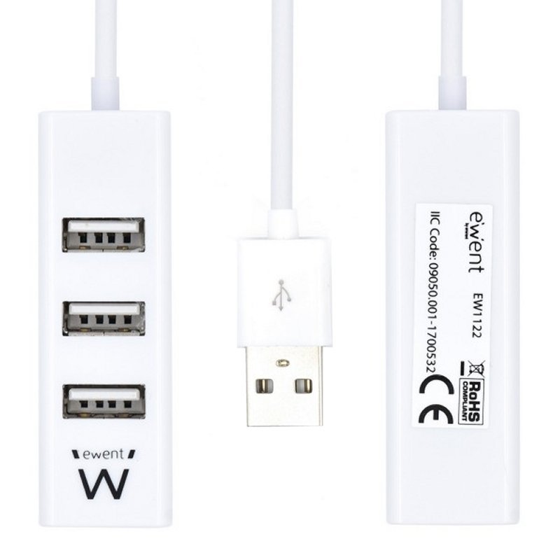 EWENT EW1122 MINI-HUB USB 4 PUERTOS BLANCO - Imagen 3