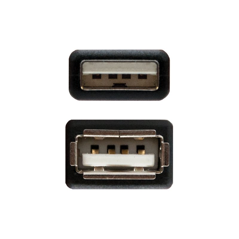 Cable USB Nano Cable USB 2.0 A/M - USB 2.0 A/H 3.0M Negro Alargador - Imagen 3