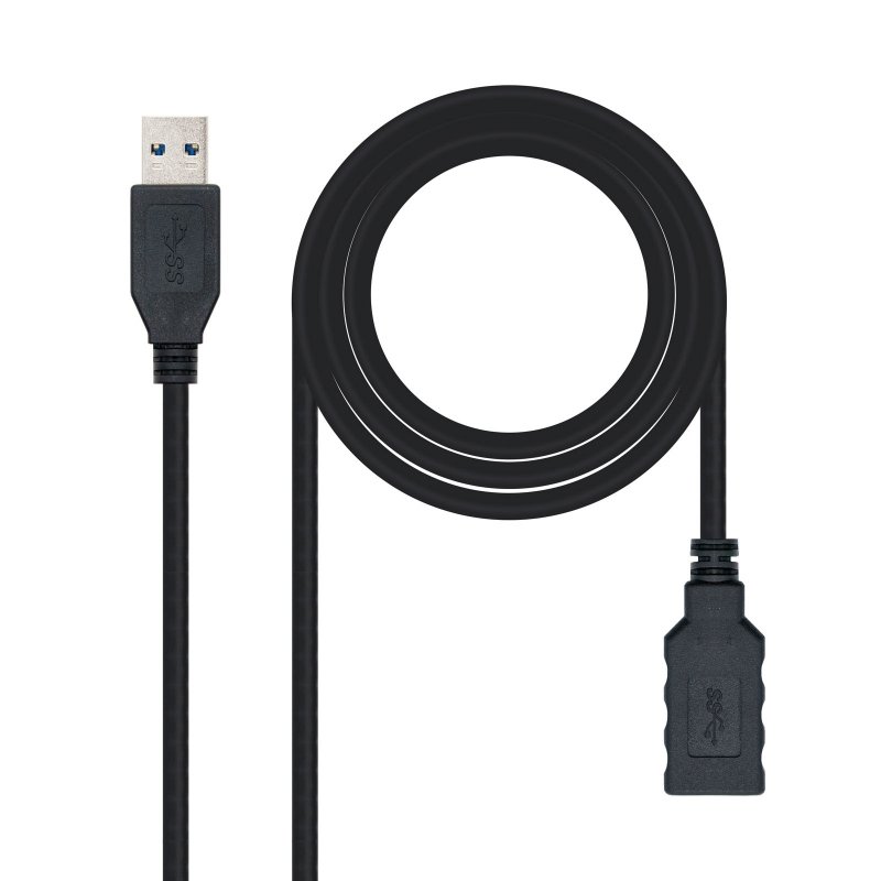 Cable USB Nano Cable USB 3.0 A/M - USB 3.0 A/H 2.0M Negro