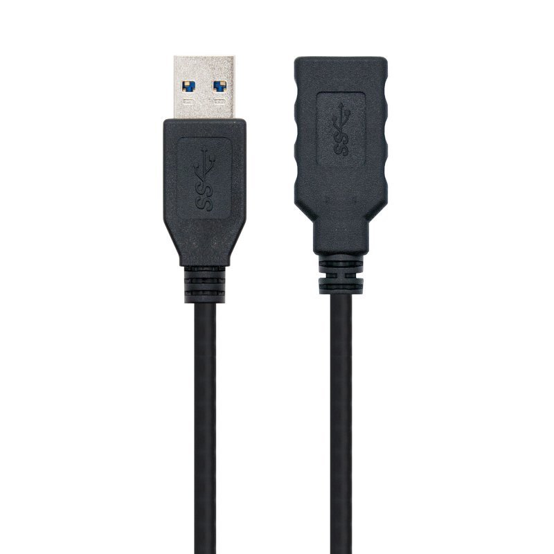 Cable USB Nano Cable USB 3.0 A/M - USB 3.0 A/H 1.0M Negro Alargador - Imagen 2
