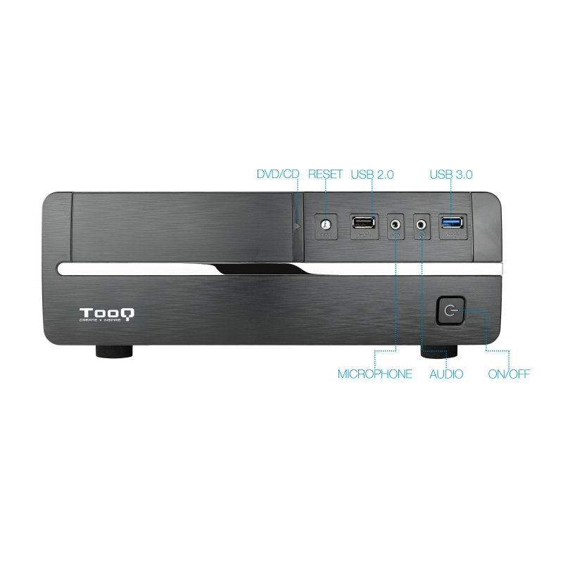 Tooq Caja Micro ATX/ITX TQC-3005U3 500W USB3.0 Negra - Imagen 3