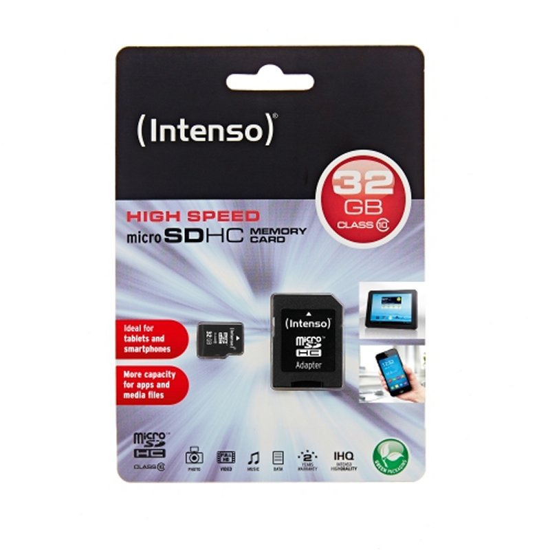 Intenso 3413480 Micro SD clase 10 32GB c/adapt - Imagen 2