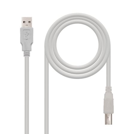 Cable USB Nano Cable USB 2.0 A/M - USB 2.0 B/M 3.0M BEIGE Impresora - Imagen 2