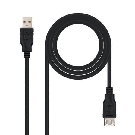 Cable USB Nano Cable USB 2.0 A/M - USB 2.0 A/H 1.8M Negro Alargador