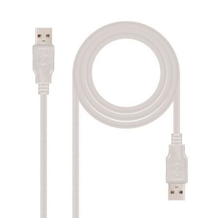 Cable USB Nano Cable USB 2.0 A/M - USB 2.0 A/M 1.0M BEIGE