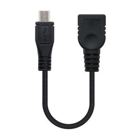 Cable USB Nano Cable USB 2.0 A/H - Micro USB 2.0 B/M 15CM Negro OTG