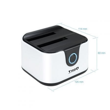 Tooq TQDS-802BW Dock Station Doble Bahía HDD Ne/Bl - Imagen 4