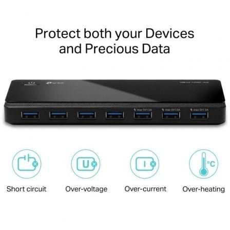 TP-LINK UH700 Hub USB 3.0 de 7 puertos 12V/2.5A - Imagen 4