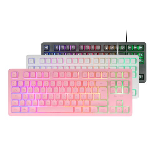 TECLADO HIBRIDO MECANICO F-RGB MK023ES ROSA MARS GAMING - Imagen 4