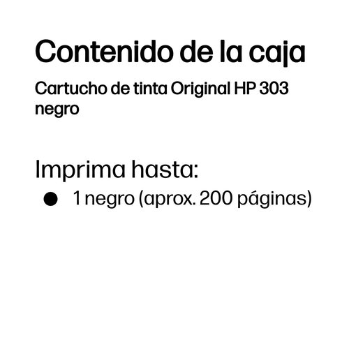 HP Cartucho 303 Negro - Imagen 4