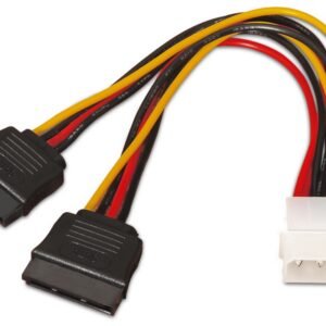 Cable Duplicador de Alimentación Aisens A131-0161/ Molex 4 PIN Macho - 2x SATA Hembra/ 20cm