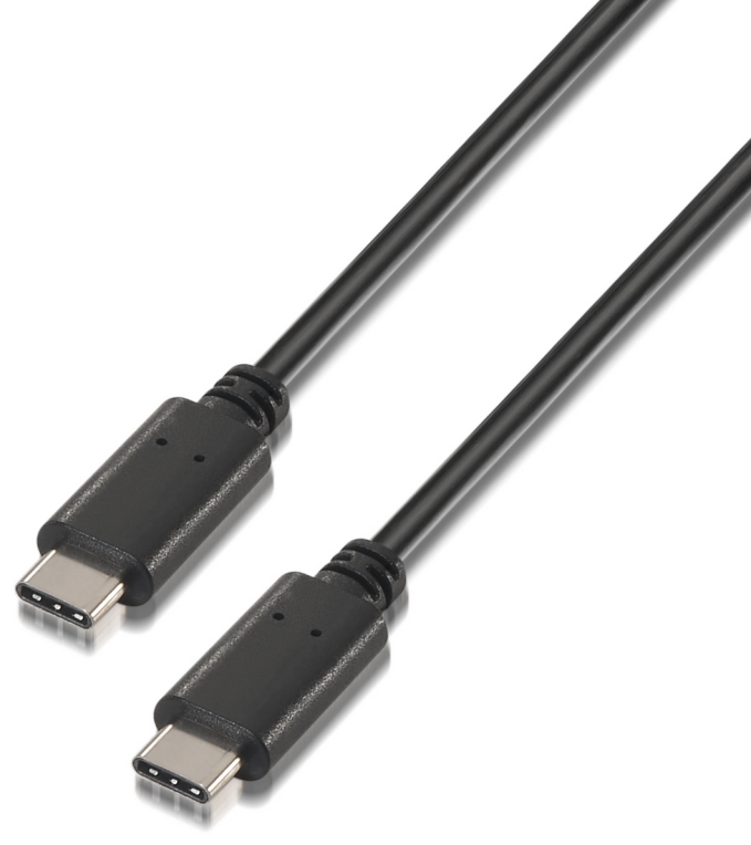 Cable USB 2.0 Tipo-C Aisens A107-0056/ USB Tipo-C Macho - USB Tipo-C Macho/ 1m/ Negro