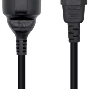 Adaptador Alimentación Aisens A132-0467/ C14 Macho - CEE7 Hembra/ 25cm/ Negro