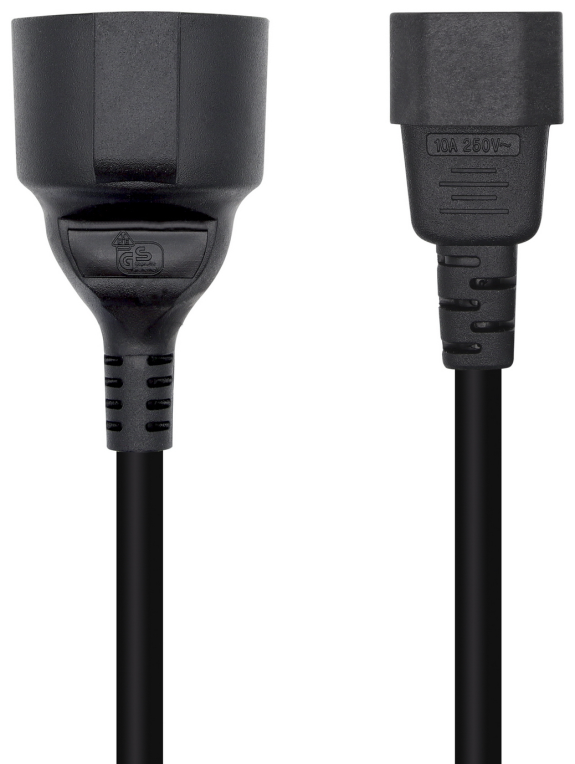 Adaptador Alimentación Aisens A132-0467/ C14 Macho - CEE7 Hembra/ 25cm/ Negro