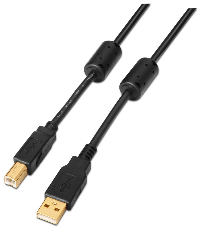 Cable USB 2.0 Impresora Aisens A101-0011/ USB Macho - USB Macho/ 5m/ Negro