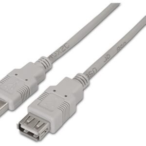 Cable Alargador USB 2.0 Aisens A101-014/ USB Macho - USB Hembra/ 3m/ Beige