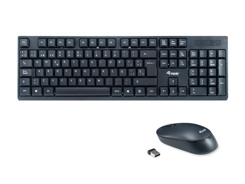 PACK TECLADO Y MOUSE EQUIP LIFE WIRELESS COMBO 2.4GHZ COLOR NEGRO 245221