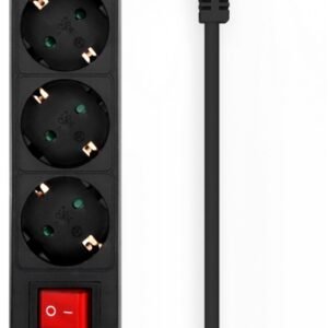 Regleta con Interruptor Aisens A154-0650/ 4 Tomas de Corriente/ Cable 1.4m/ Negro