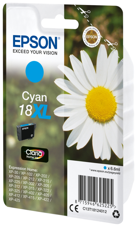 Epson Cartucho T1812XL Cian XP225/322/422